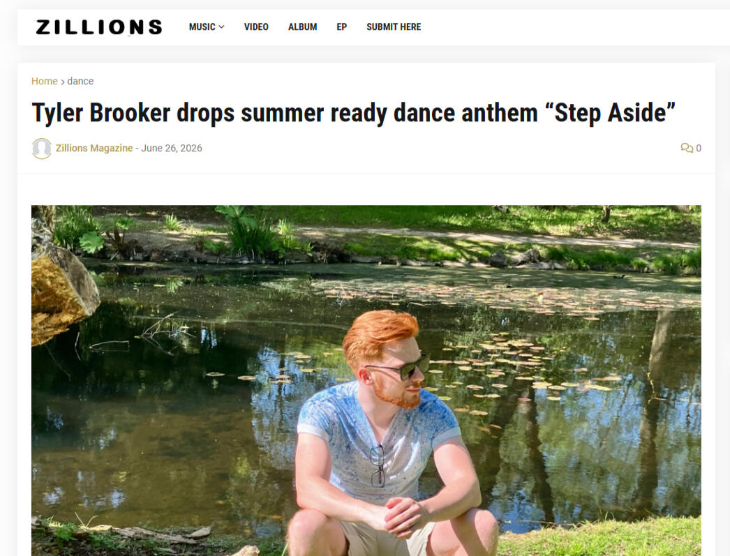Article by Zillions Magazine about Tyler Brooker's new song Step Aside Article by Zillions Magazine about Tyler Brooker's new song Step Aside